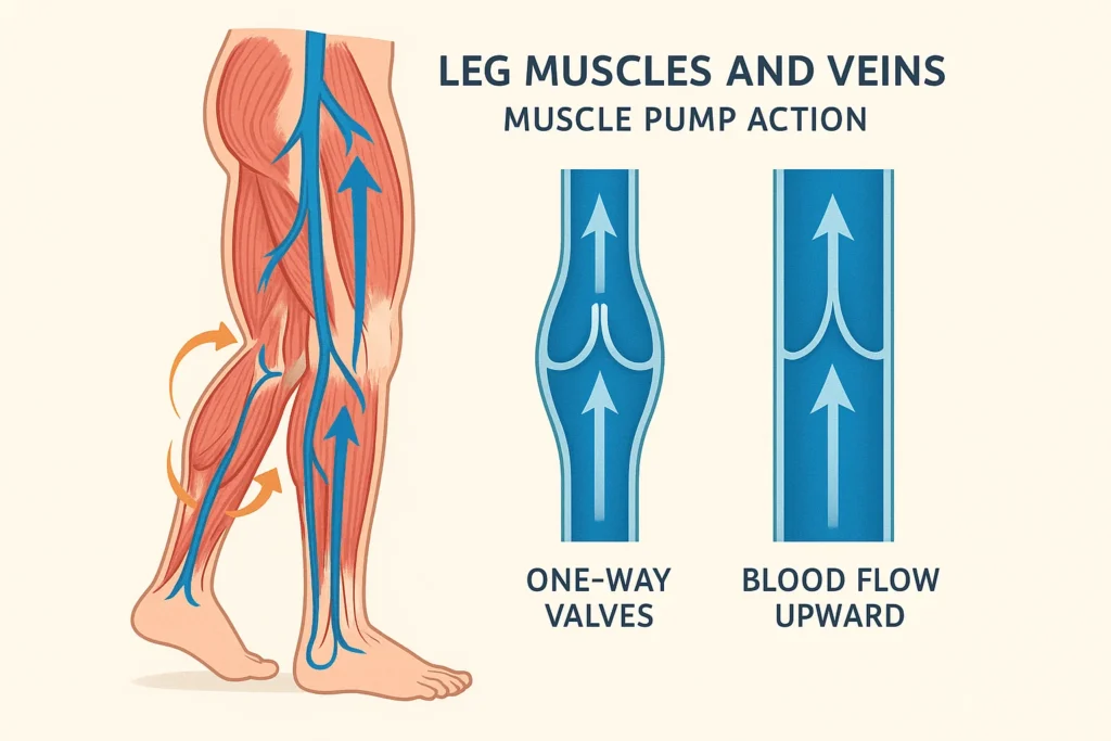 Tiny one-way valves in your veins and rhythmic